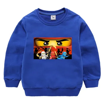 Rudenį Vaikų Drabužių Medvilnės Megztiniai Berniukams, Mergaitėms T-shirt Legoe Ninja Ninjago Animacinių filmų Vaikams Viršūnes ilgomis rankovėmis Hoodies