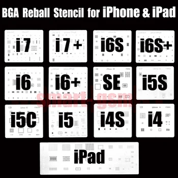 Ruiao 13pcs/daug aukštos kokybės pilnas komplektas BGA Reballing Trafaretas skirti rinkinys iPhone 4, 4s, 5 5s 5c 6 6+ 6S 6s+ 7 ir 7plus
