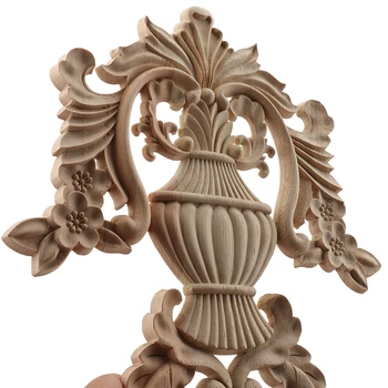 RUNBAZEF Akcijos Europos Stiliaus Woodcarving Decal Namų Baldai, Išraižytas Aplikacijos Lango Durų Dekoras Medinės Figūrėlės Amatai