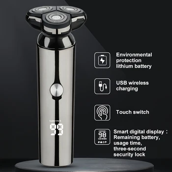 S3000 Elektrinį skustuvą Belaidžio Naudoti 4D Elektrinis Skustuvas Vyrams USB Įkrovimo Vyrų Skutimosi Mašina Vandeniui Su Įkrovimo Bazės