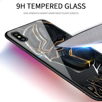 Samsung Galaxy A8 A6 Plius 2018 A750 A730 A530 Marvel Keršytojas Superhero Atveju Ironman Black Panther Grūdinto Stiklo Atgal Padengti