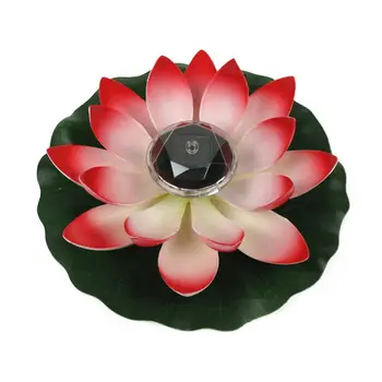 Saulės energija Varomas LED Lotus Flower Žibintas Atsparus Vandeniui Tvenkinyje Plūduriuojantis Naktį-Šviesos Sodas šalis Sodo Puošmena
