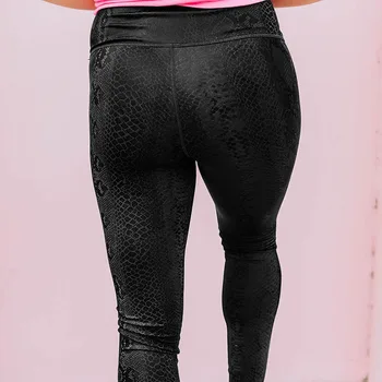 SEBOWEL Sexy Black Snake Print Moterų Dirbtiniais Odos Antblauzdžiai Aukšto Juosmens Liesas Bėgimo Treniruotės Jeggings Moterų Fitneso Legging