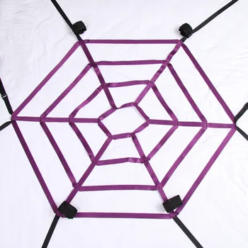 Sekso Žaislai, Antrankiai Su Spider Web Flirtuoti Lova Žaislas Reguliuojamas Violetinė ir Juoda Nelaisvėje Tvirtinimo