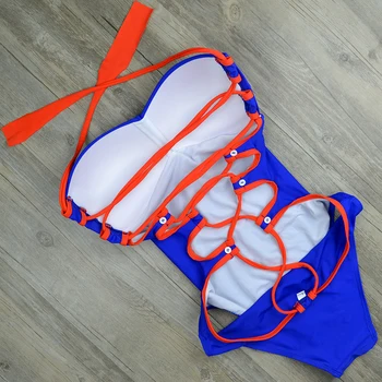 Seksualus vientisi maudymosi kostiumėlį 2020 Monokini Kryžiaus Tvarstis Backless maudymosi Kostiumėliai Moterims Trikini Push Up trikinis Brazilijos Plaukti Maudymosi Kostiumas