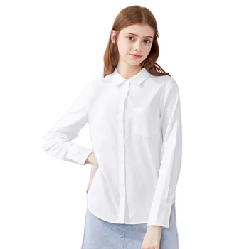 SEMIR 2020 m. pavasarį naujas ilgomis rankovėmis palaidinė moterims medvilnės marškinėliai atvartas kišenės šukuotinės medvilnės marškinėliai moteris drabužiai