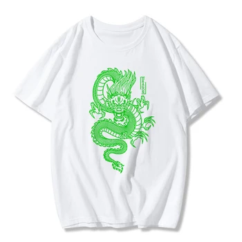 Senovinių Kinų Drakonas Print T-shirt Vasarą Naujas Negabaritinių Prarasti Atsitiktinis Moterų Streetwear Viršūnes moteriški marškinėliai Ulzzang Harajuku