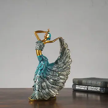 Senovinių Klasikinių Povas Šokėja Mergina Dervos Ornamentu Namų Dekoro Priedai Vestuvių Dekoro statulėlės, papuošalai, namų