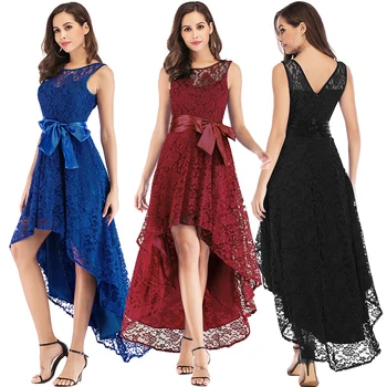 Senovinių Nėrinių Maxi Suknelė Moterų Berankovis Aukštas Žemas Juostinės Nereguliarus Swing-Line Ilgai, Klubas, Šalis Suknelė Vestidos Verano 2020 Juoda