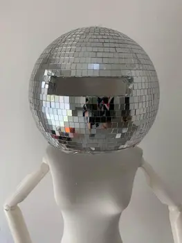 Sidabro ateities technologijos, naktiniame klube bar ds GOGO stiklo kamuolys veidrodis šalmas bikini kostiumas