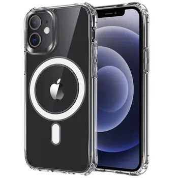 Skaidraus Akrilo Galinį Dangtelį Magnetinio Atveju iPhone, 12 Mini Pro Max Parama Belaidžio Įkrovimo Lašas Apsauga, Krepšys Fundas Coque