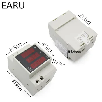 Skaitmeninis Energijos Skaitiklis Din Bėgelio LED Aktyvią Galios Koeficiento Daugiafunkcinis Elektros Skaitiklio Voltmeter Ammeter Įtampa A Tester 