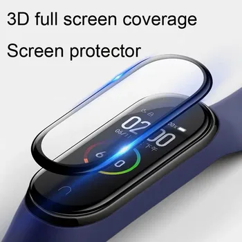 Smart Riešo Ekrano apsaugos Xiaomi Mi Juosta 5 4 Ekrano Plėvelė Miband 5 4 3 Apsauginė Plėvelė 3D Visiška Apsauga Filmai