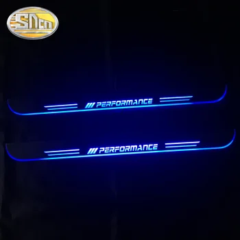 SNCN 4PCS Automobilio LED Durų Slenksčio BMW 3seris GT F34 2013 - 2019-Ultra plonas Akrilo Dinaminis LED Sveiki atvykę Šviesos Nusitrinti Plokštė Pedalas