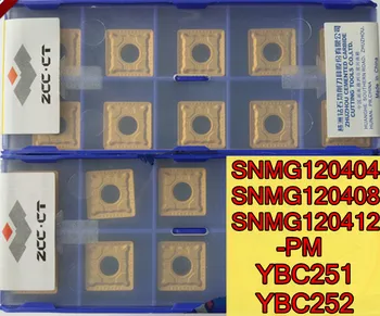 SNMG120404-PM SNMG120408-PM SNMG120412-PM YBC251 YBC252 10vnt 50pcs Zcc.ct Karbido įterpti Apdorojimas: legiruotojo plieno, ir tt