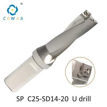 SP C25 SD14 kaip 14mm - 20MM SD14.5 U Gręžimo Seklių Skylė pjovimo įterpti gręžimo 2D 3D 4D Greitas Grąžto CNC Dėl SP Tipo Įdėklai