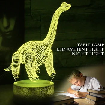 Stalo Lempa 3D Juros periodo Dinozaurų Atmosfera Kalėdos, Kalėdos Touch Kontrolės, Dovanos, Stalas, Šviesos, Naktį Šviesos Menas Vaikas Patalpų Apšvietimas
