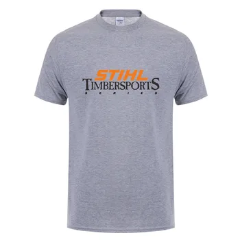 Stihl Timbersports Serijos Marškinėliai Vyrams trumpomis Rankovėmis Medvilnės Vasarą Vyras Stihl T-shirt Mans 