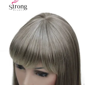 StrongBeauty Ilgi Tiesūs Ombre Šviesūs, Su Kirpčiukais Sintetinis Perukas Moterų Plaukų perukai