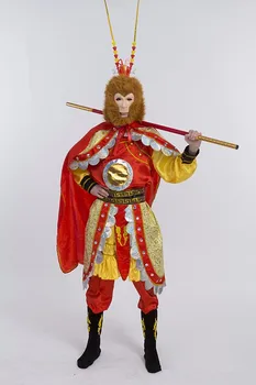 Suaugę vyrai beždžionių kostiumais sun wukong kostiumas naujas atvėsti halloween party beždžionių karalius cosplay tv etape parodyti kinų kostiumas