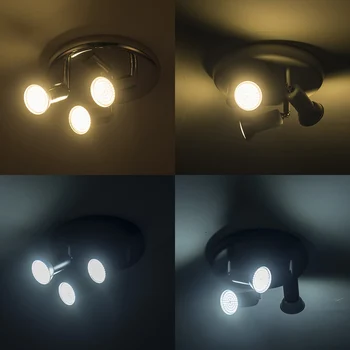 Sukiojamomis LED Lubų Šviesos su 3 Swiveling Šviesos Dėmės GU10 kabo Žibintai patalpų lubų lempos Šviestuvai Apdaila
