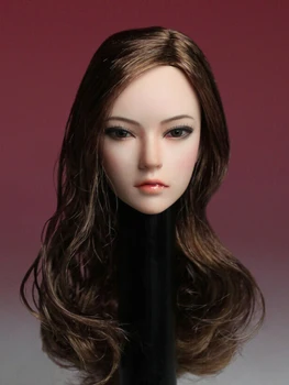 SUPER ANTIS SDH002 1/6 Blyški Oda, Moterų Galvos Skulptūra Ruda Juoda Plaukų Galvos Modelį