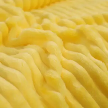Super Minkštas Flanelė Antklodės Lovos Kietos Dryžuotas Mesti Sofa Cover Lovatiesė Žiemą Šilta geltona Antklodės