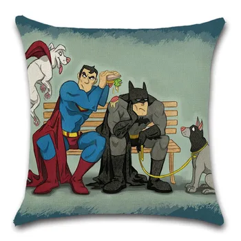 Superherojus animacinių filmų spausdinti Pagalvėlė Padengti dekoratyvinių Namų Mesti sofa-lova, kėdės, automobilių sėdynės draugas vaikams, miegamojo dovana užvalkalas
