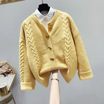 Susukti megzti megztinis vientisų trumpas aukšto juosmens vienos krūties slim atsitiktinis lady megztiniai outwear kailis viršūnės