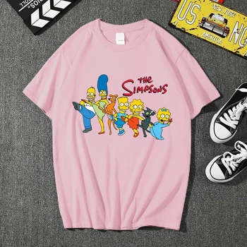 T-shirt Moterų ir Vyrų Marškinius, Simpsonų Marškinėliai Vyrai T-shirt Mados Juokinga Trumpas rankovėmis Viršūnes