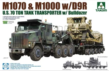 Takom 1/72 5002 MUMS M1070 & M1000 w/D9R U. S. 70 Tonų Bakas Transporter w Buldozeris