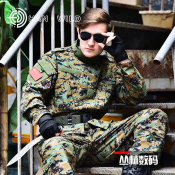 Taktinis karo Combat uniform Camo PC Ripstop Marškinėliai & Kelnes Armija Kovoti su Kailis Nustatyti Kareivis Mokymo Militar Dėvėti