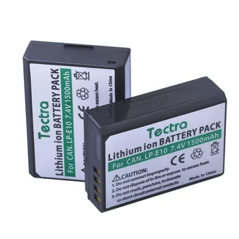 Tectra 3pc 1500mAh LP-E10 LPE10 LP E10, Baterijos+Dual Kroviklis Canon EOS 1100D 1200D 1300D 2000D Rebel T3 T5
