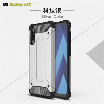 Telefonas Funda Samsung Galaxy A70 Padengti antidetonaciniai Minkšto Silikono + Kieto Plastiko Atveju 