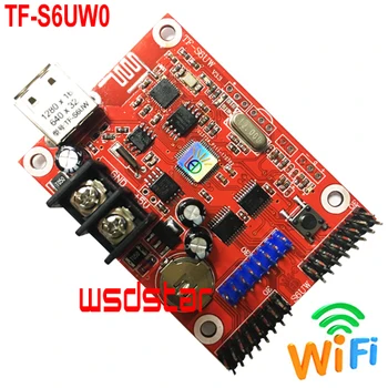 TF-S6UW0 1280*16 640*32 1*HUB08 & 2*HUB12 USB+WIFI Vieną & Dual spalva P10 LED Modulis P10 P4.75 LED Ekranas, LED valdiklis kortelės