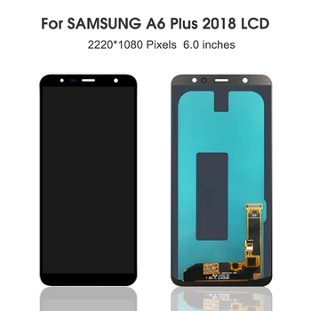 TFT Lcd Samsung Galaxy A6 Plius 2018 Lcd A605 A605F A605FN Ekranas LCD Ekranas Jutiklinis ekranas Aukso Asamblėja