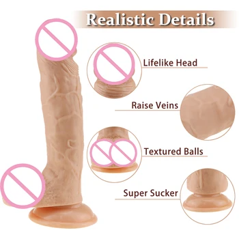 Tikroviškas Dildo Minkštas Strapon Analinis Penis Siurbtukas Sekso Žaislai Moterų Masturbacija Gėjų Gode Consoladores Masculino Eroticos Dick