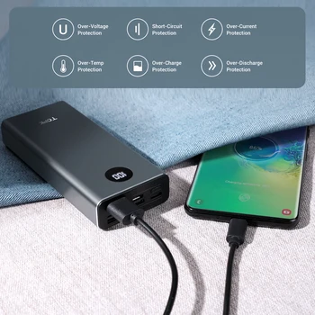 TOPK Galia Banko 10000mAh Nešiojamas USB Įkrovimo LED ekranas PowerBank Už Xiaomi Mi Išorės Kroviklis, Skirtas 
