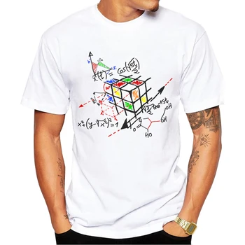 Trumpas Rankovės Hipster Viršūnes Matematikos kubo Spausdinami t Cool marškinėliai tee 2020 Naujas Mados Matematika Dirbti Projektavimo Vyrų T-shirt