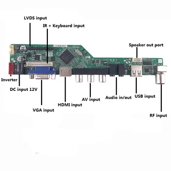 TV LCD LED RF VGA, AV, USB LED HDMI Valdytojas, Valdybos N156BGE-L11/L21 N156BGE-L31/L41 1366×768 15.6