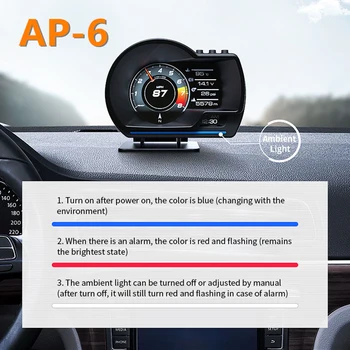 Universalus Automobilių HUD OBD+GPS Smart Head Up Ekranas su Navigacija, Spidometras Signalo Greitis Stebėsenos Indikatorius Skaitmeninis Odometras