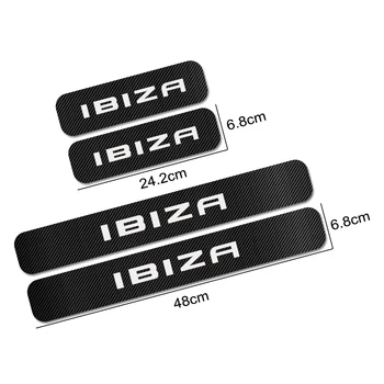 Už Seat Ibiza 4PCS Automobilių Durų Slenksčio Guard Anglies Pluošto Lipdukai, Auto Nusitrinti Plokštė Nulio Saugotojas Lipdukus Automobilių Tuning Aksesuarai