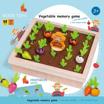 Vaikai Mediniai Atminties Stalo Žaidimas, Rūšiavimo Įspūdį Morkų Derliaus Vystymosi Žaislas