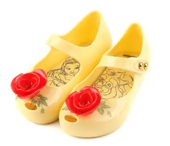 Vaikų Vasaros Batai Mini Melissa Grožio ir žvėrys rožių pienelis batai Vaikams Mergaitės Linksmam Bowknot mados sandalai SH043
