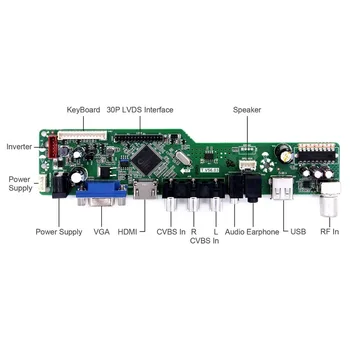 Valdiklio plokštės Rinkinys B156RW01 V0 / B156RW01 V1 TV+HDMI+VGA+AV+USB LCD LED ekrano Vairuotojo Lenta