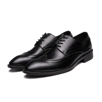 Vancat Brand Classic Vyras Nurodė, Kojų Dress Shoes Mens Lakinės Odos Juoda Brogue Batai, Vestuviniai Bateliai Oficialų Oksfordo Bateliai