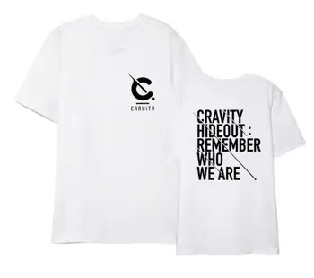 Vasaros stiliaus kpop cravity debiutas nario vardas spausdinti, o neck t shirt unisex k-pop trumpomis rankovėmis t-shirt 5 spalvų