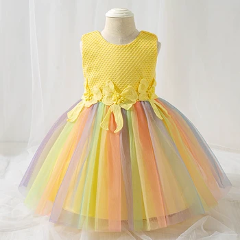 Vasaros Tutu Suknelė Baby Girl Suknelės Vaikams Rankovių Įvykio Gėlių Vestuvių Mergina Dress Gimtadienio Kostiumai Vaikams Drabužių