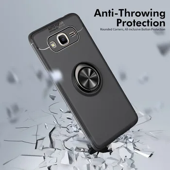Verslo Samsung Galaxy J5 Atveju Prabangus Magnetinis Žiedas Stovi minkštas Silikagelio Apima 