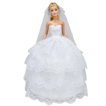 Vestuvių Gown Dress Drabužius + Oficialų Kostiumą, Apranga Vestuvių suknelė Lėlė Kenas